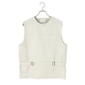 Prada 23SS Upc194 S231 12NF Belted Leather Pullover Vest Men 46